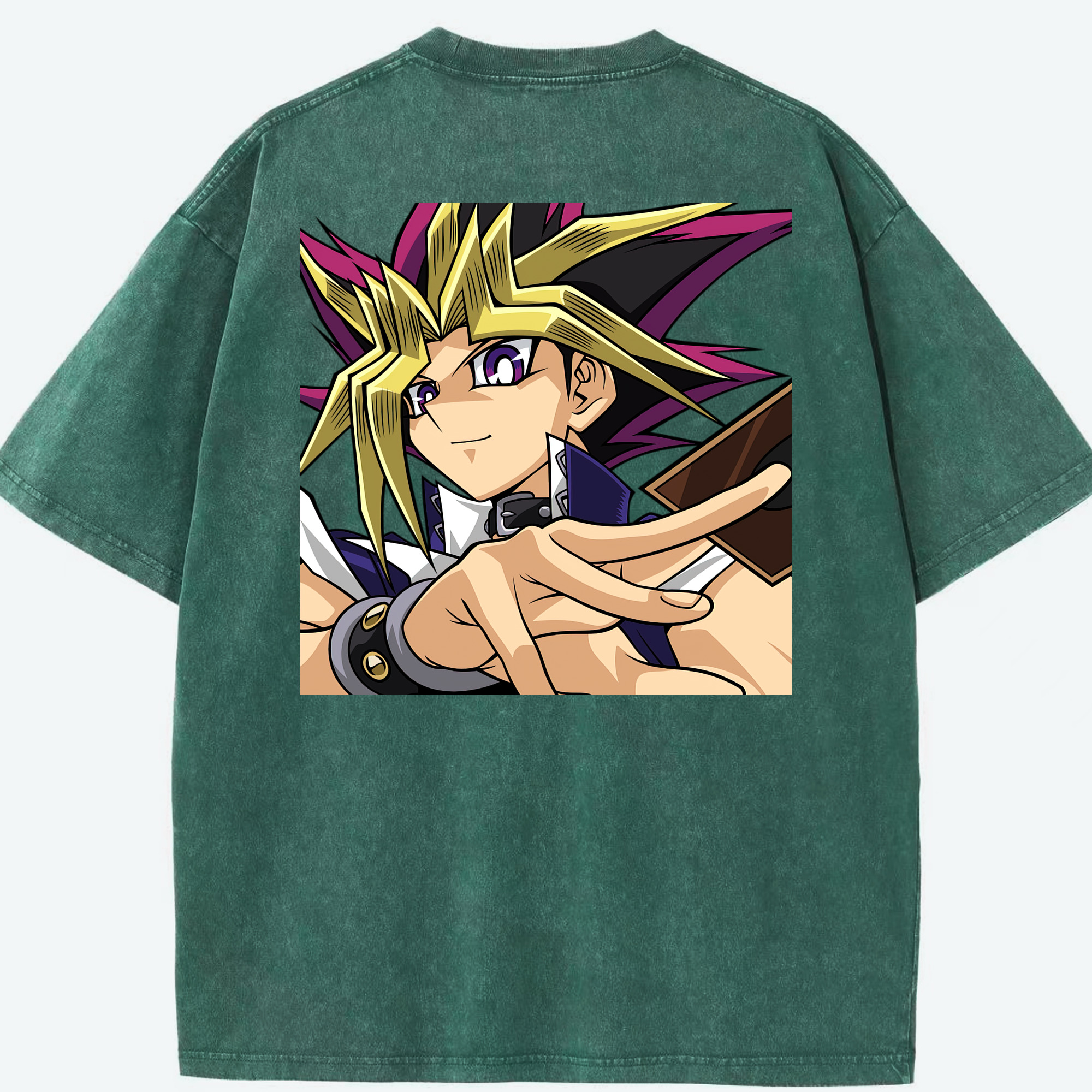 （画像用） 遊☆戯☆王 Yu-Gi-Oh! 綿100% ヴィンテージ風 半袖Tシャツ（背面プリント）